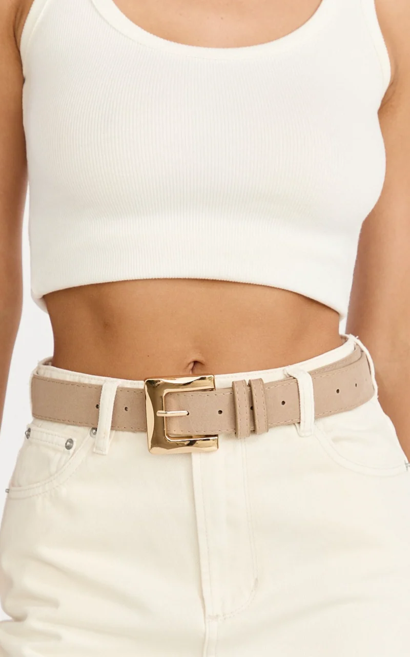 Hillary Belt - Suede Belt in Sand
