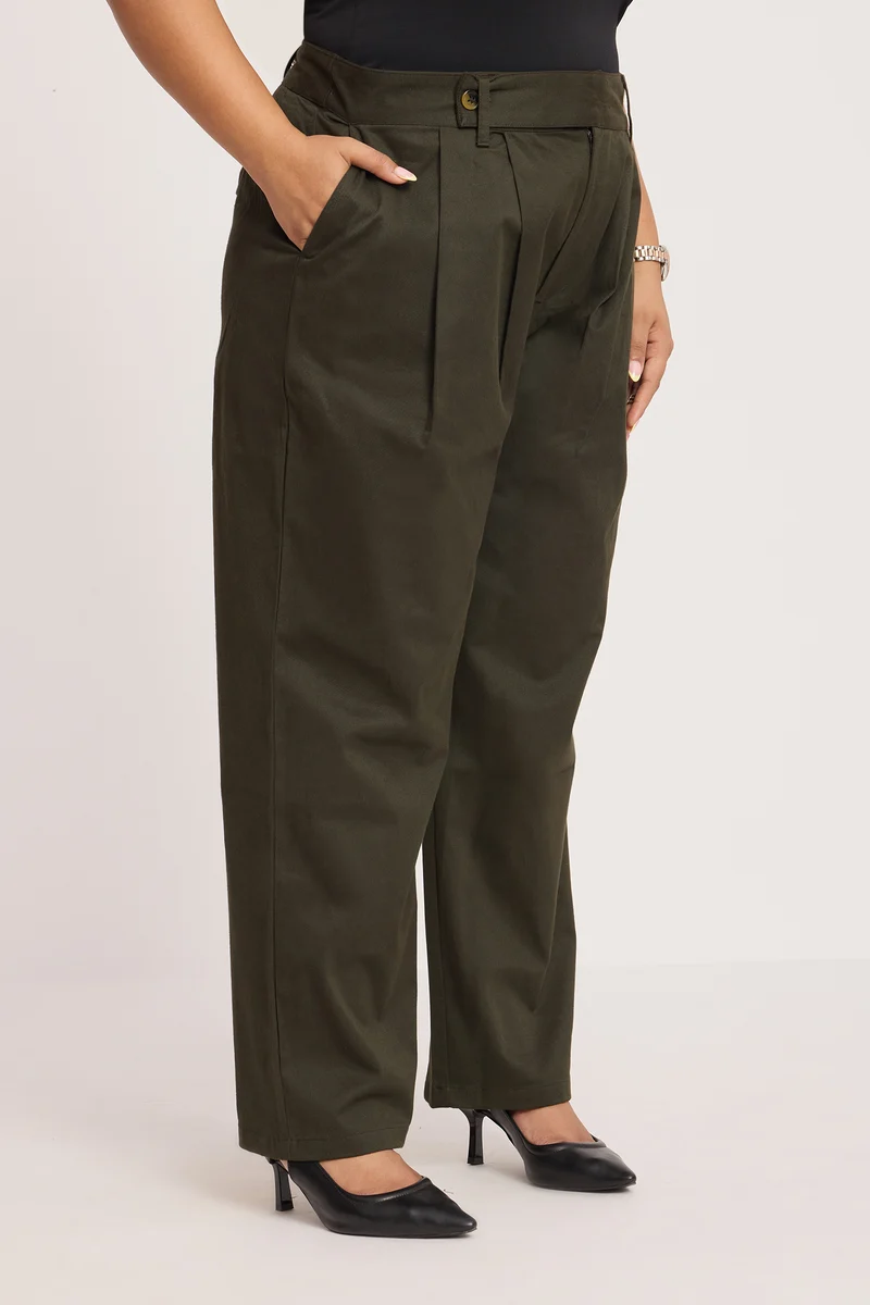Bakiki|100% Cotton Straight-Leg Work Trousers