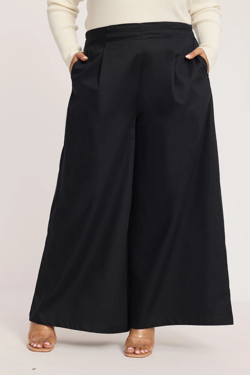 Lasha|100% Cotton High-Waist Trousers