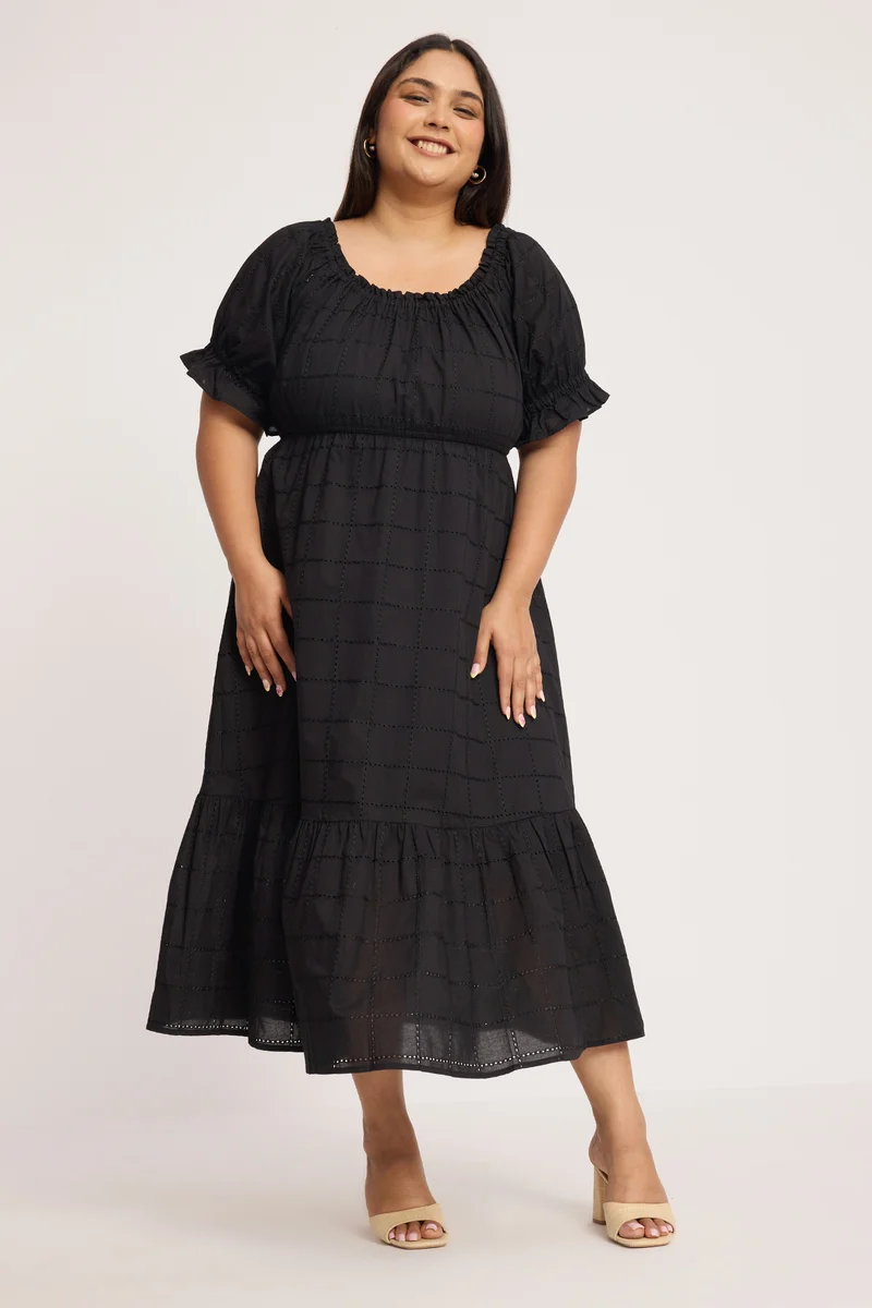 Priti|100% Cotton Off Shoulder Dress
