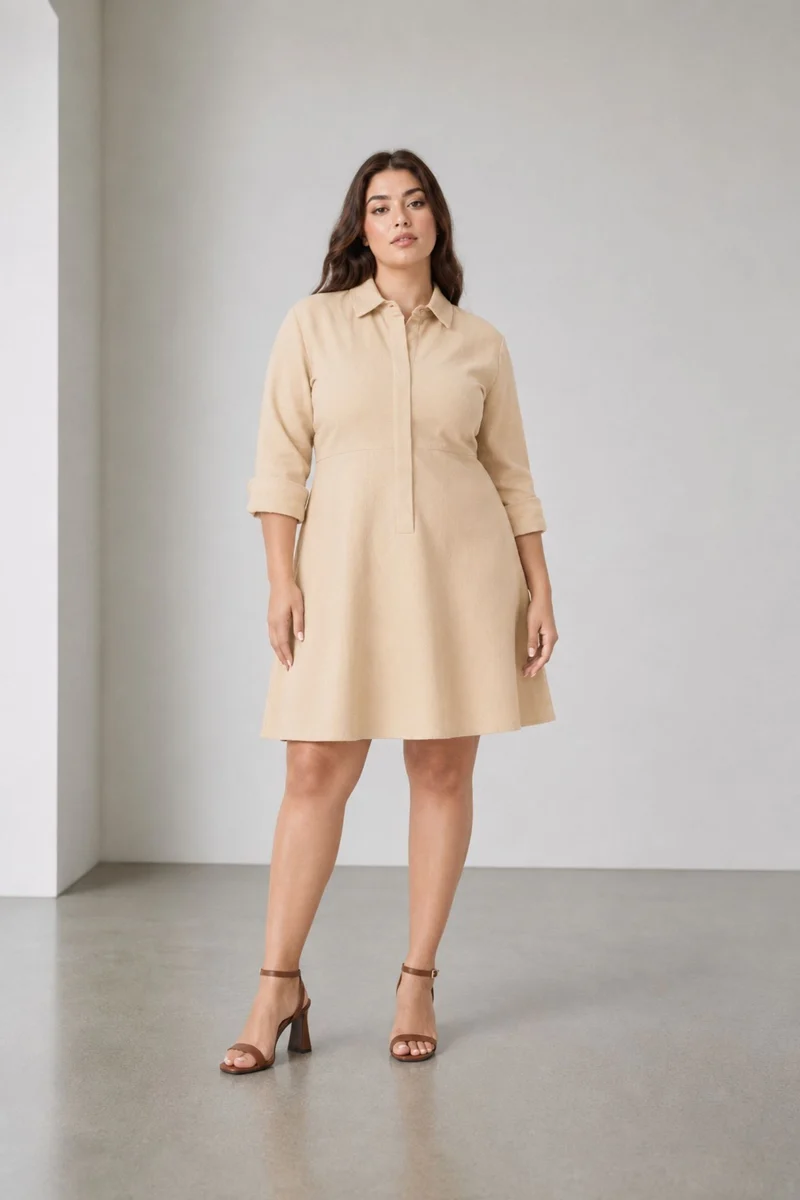 Nari|100% Cotton Button Fit & Flare