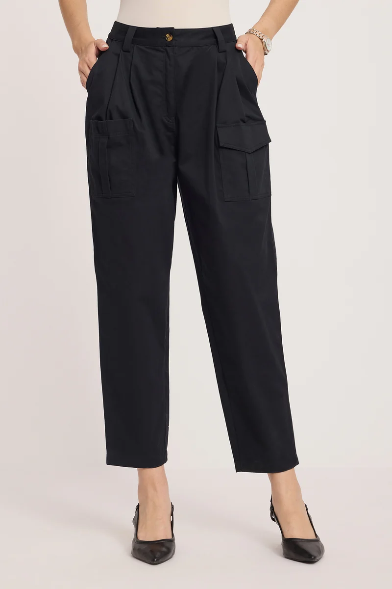 Shiba|100% Cotton Patch Pocket Tapered Trouser