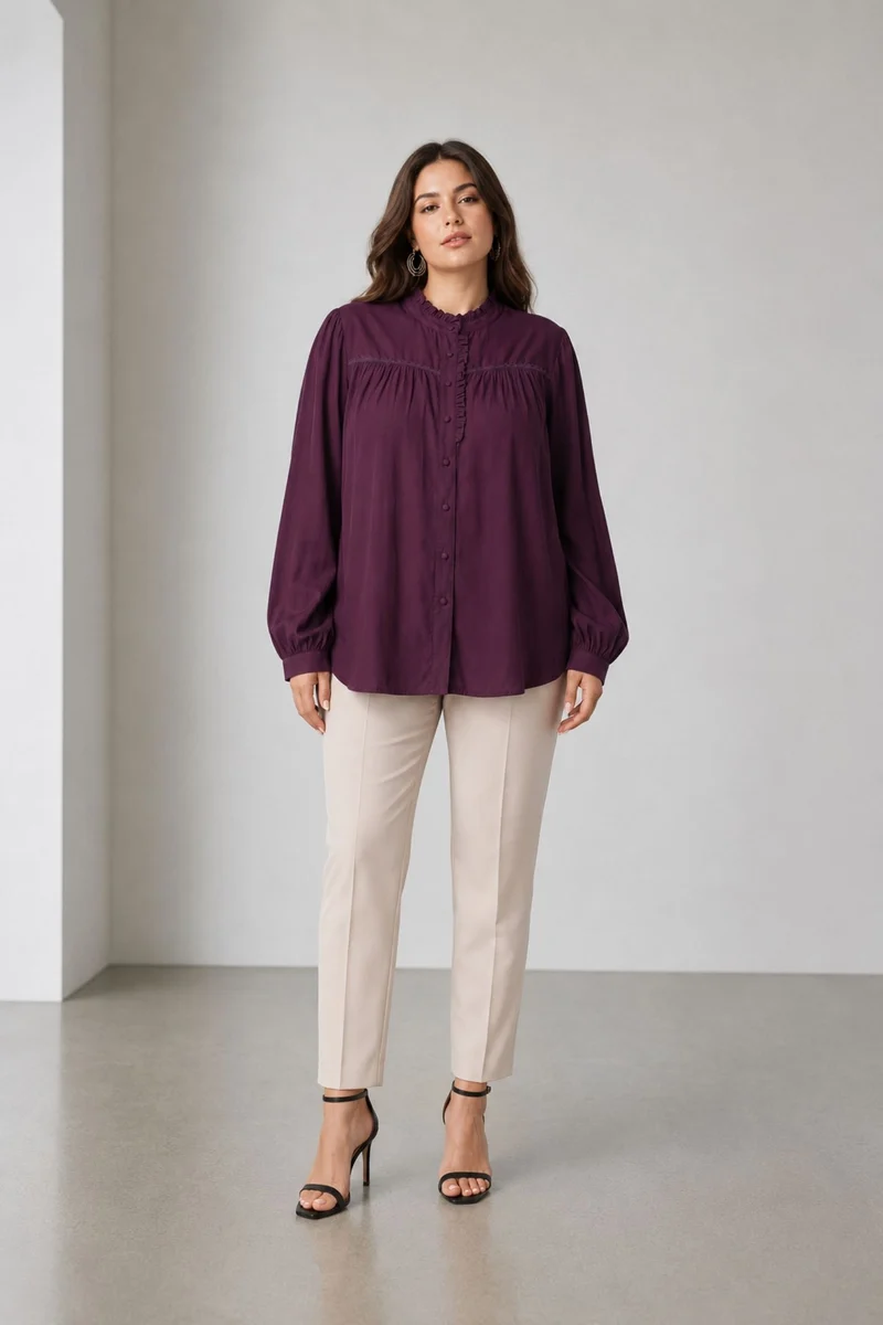 Amaetzi|100% Viscose Button Down Top