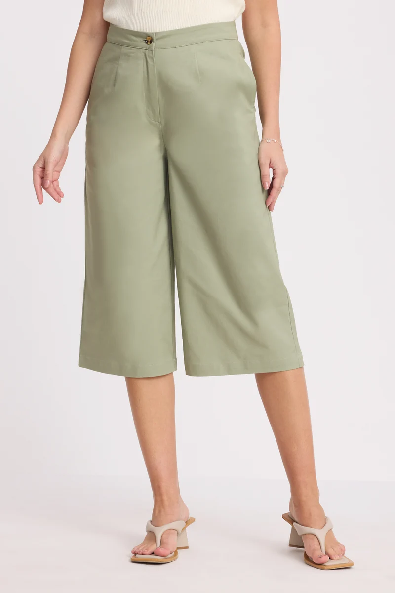 Shinu|100% Cotton Wide Leg Culottes