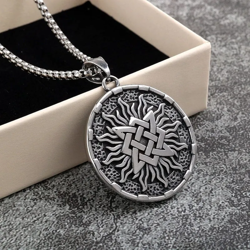 Herrhalsband med punkmotiv och solrosmotiv