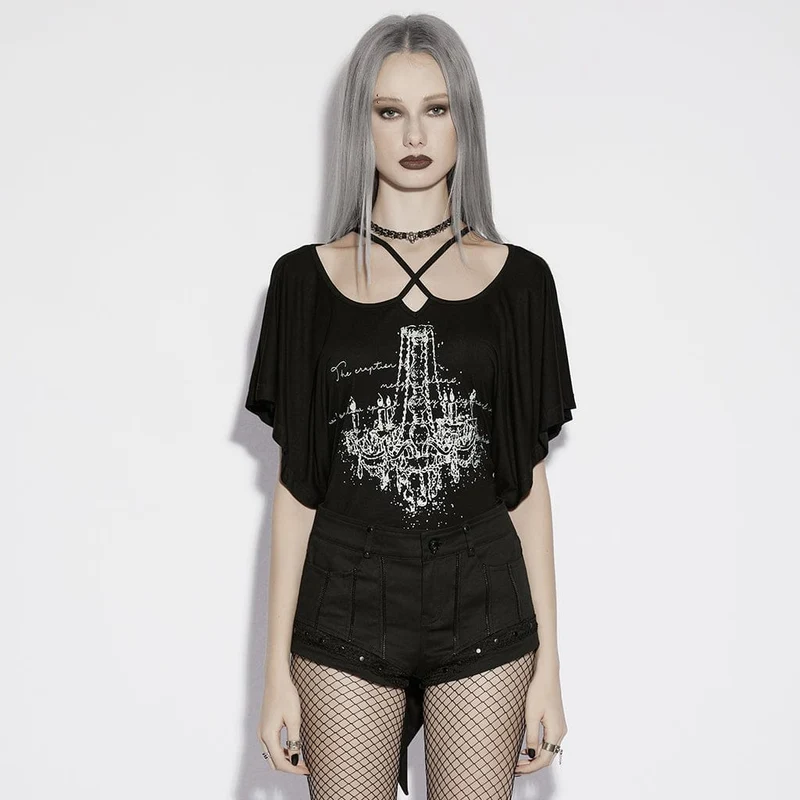 Dam Punk Rivets shorts med flera dragkedjor