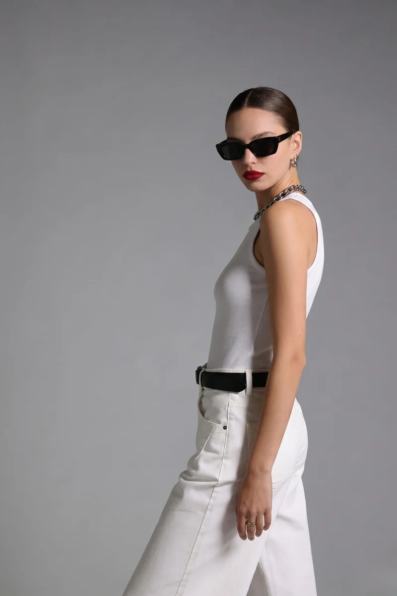 Amelie|100% Cotton Racer Back Tank Top