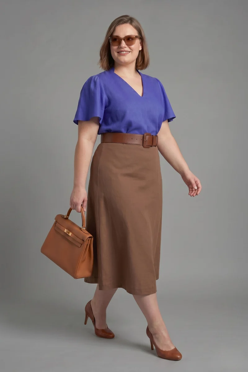 Mercy|100% Viscose V-Neck Top With Bell Sleeve