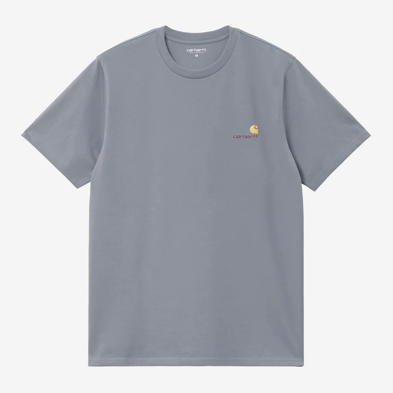 Carhartt WIP Herr Kortärmad American Script T-shirt | Skuggig blå