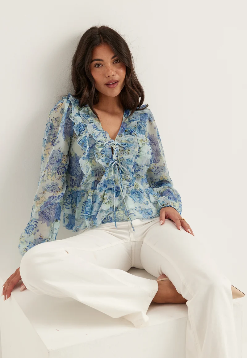 Onlvictoria Ls Frill Top Wvn