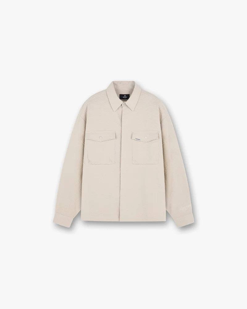 Textured Long Sleeve Shirt - Champagne
