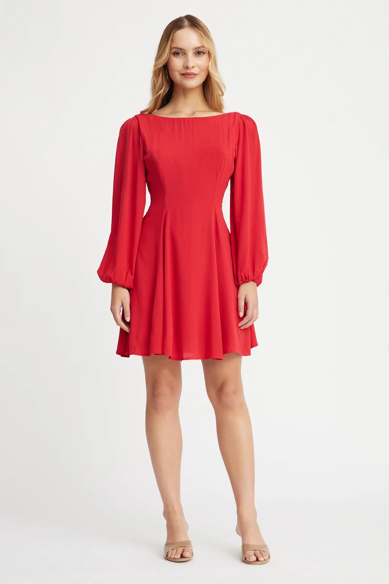 Issla|100% Viscose Godet Mini Dress