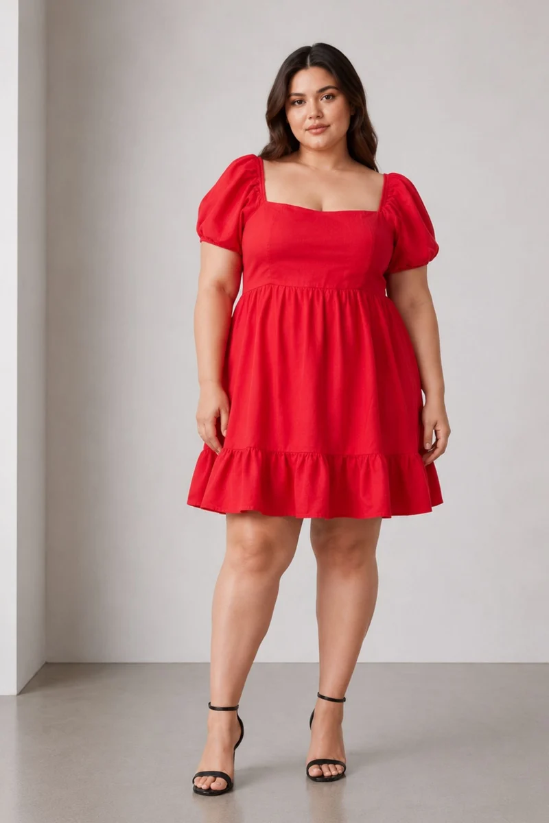 Yeshe|Cotton Mini Dress With Sweetheart Neck