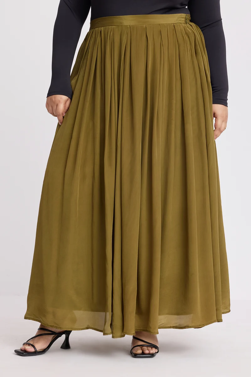 Youdroni Skirt|Viscose Panelled Flared Skirt