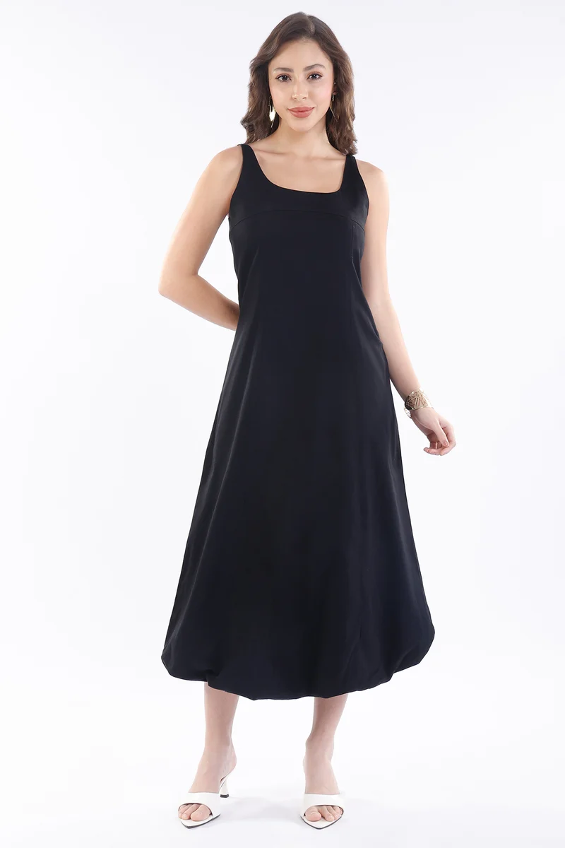 Larai|100% Cotton Bubble Hem Sleeveless Dress