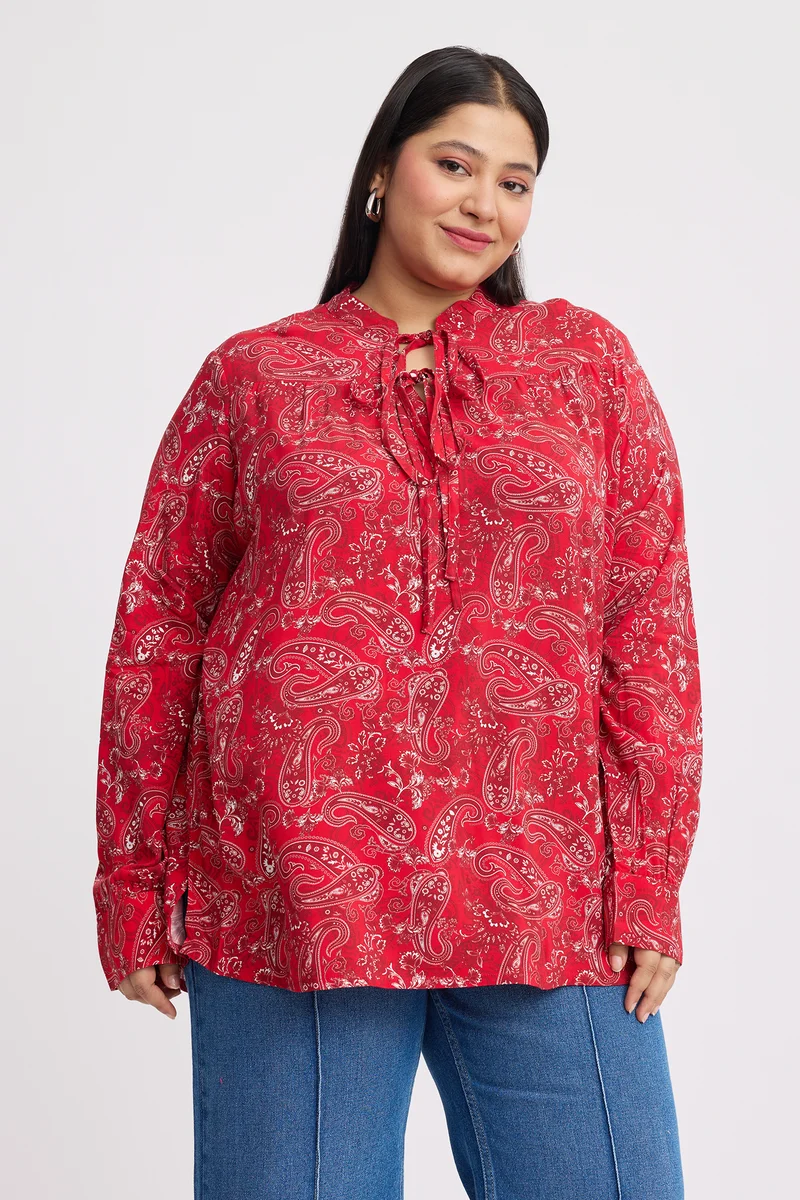 Isala|Viscose Gathered Yoke Detail Top