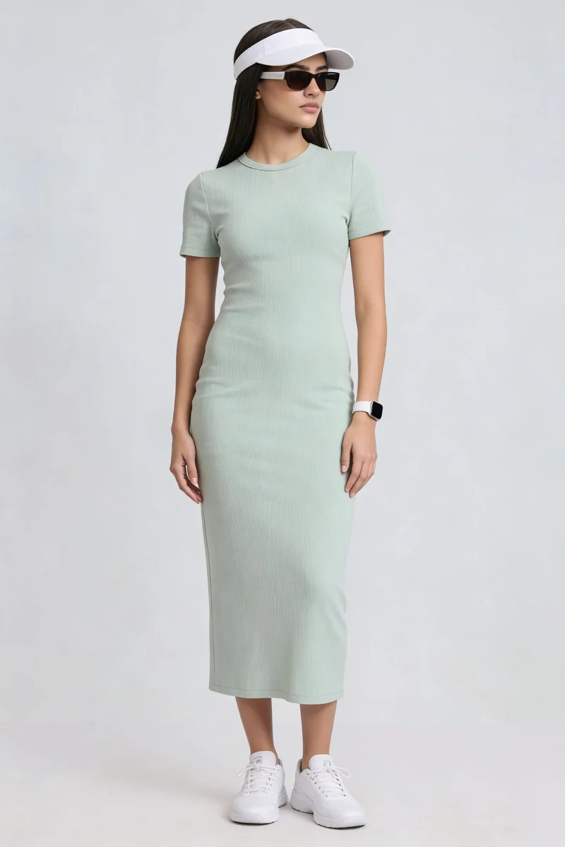 Wanu|100% Cotton Ribbed Tshirt Dress