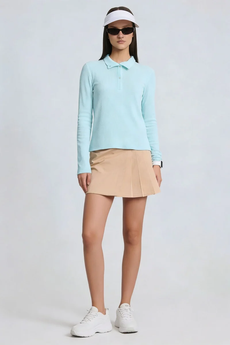 Nino|100% Cotton Collared Relaxed Knit Top