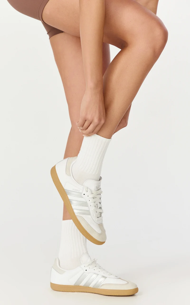 Raquel Socks - 2 Pack Ribbed Socks in White