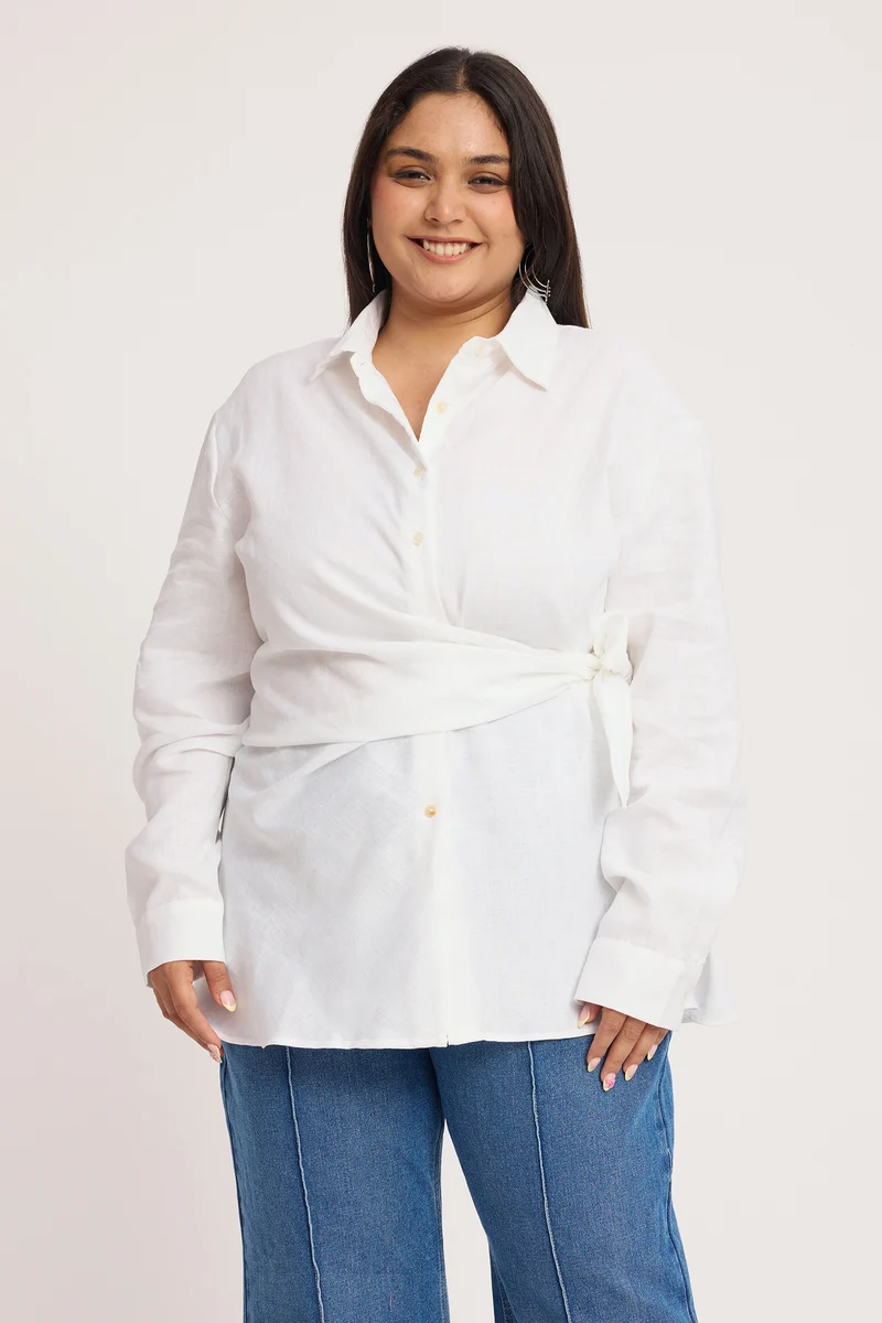 Amaeli|100% Cotton Tie-Up Wrap Shirt