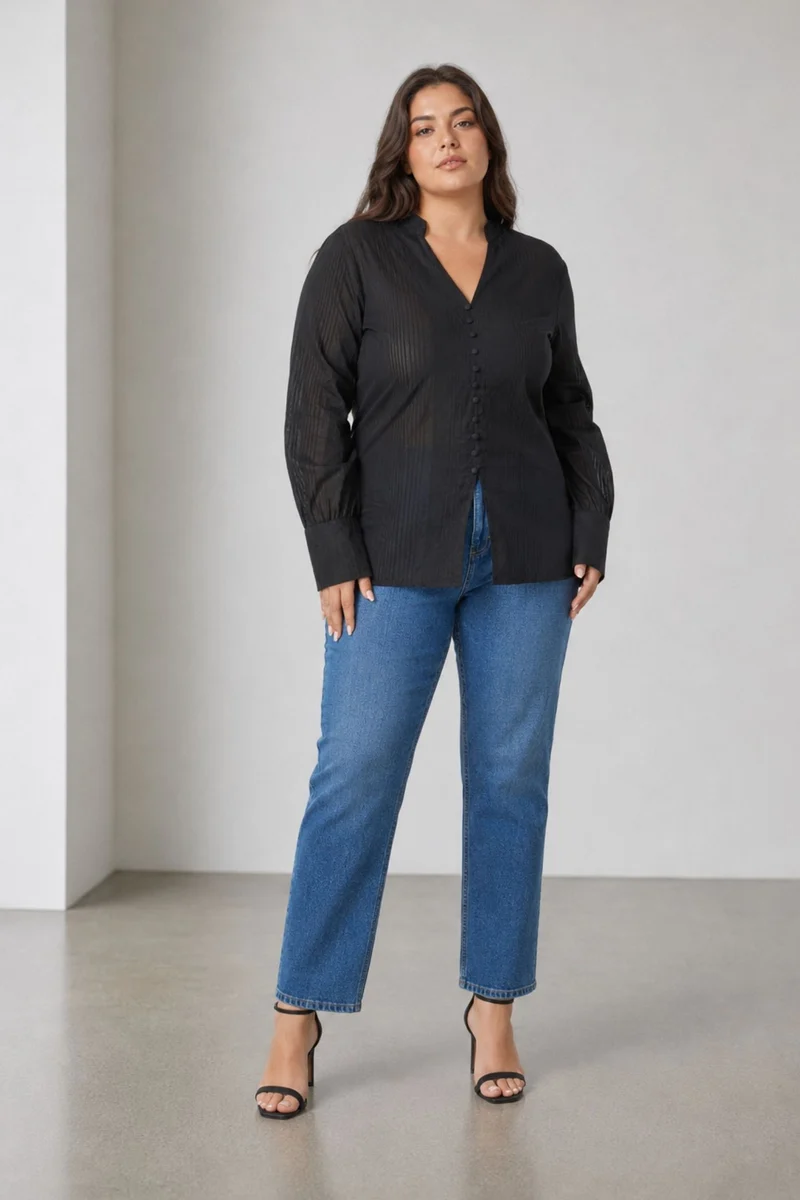 Mae|100% Viscose Mandarin Split