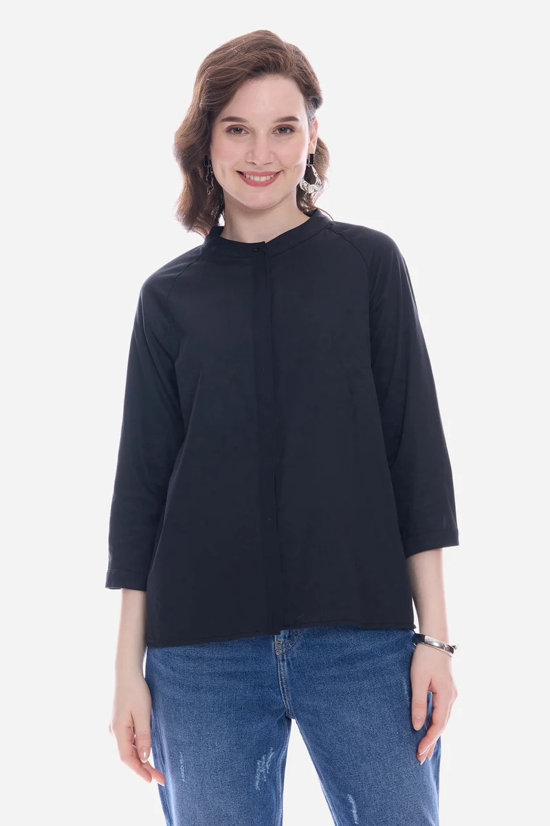 Olmen|100% Cotton 3/4Th Raglan Sleeve Shirt