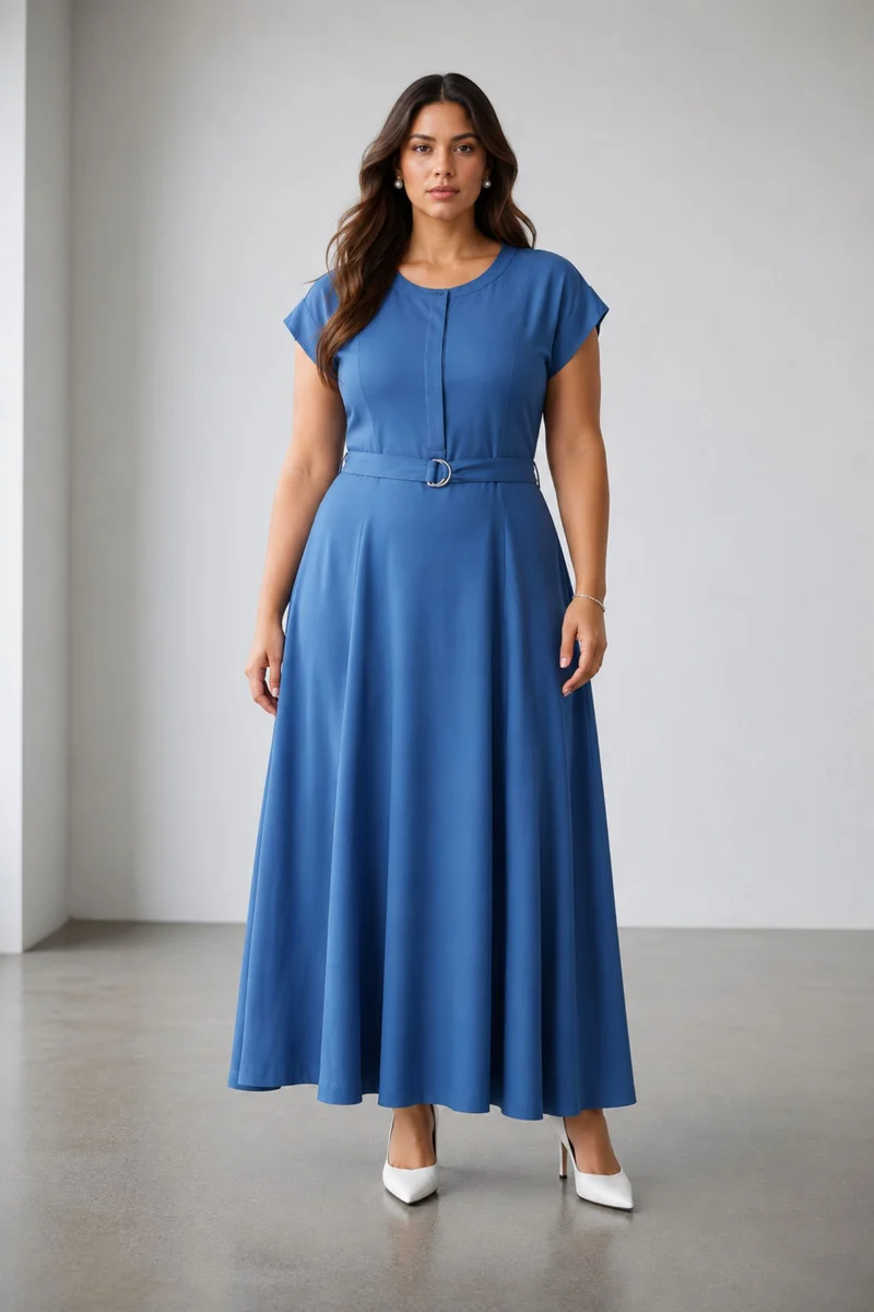 Bedya|Viscose Maxi Shirt Dress