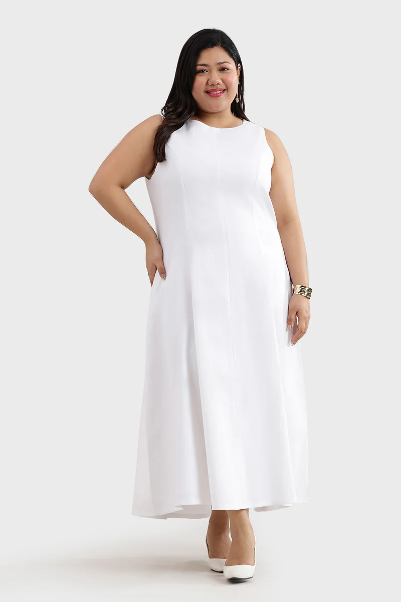 Beiel|Cotton Aline Dress With Fitted Body