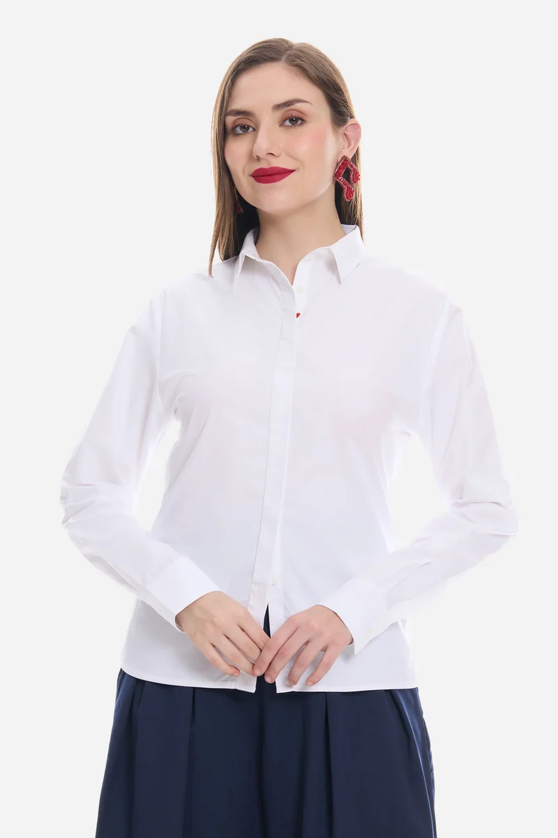 Zyara|100% Cotton Shirt With Placement Embroidery