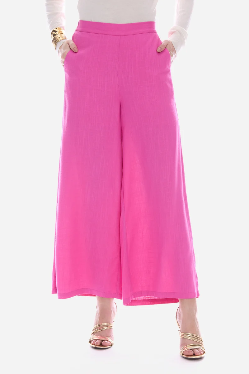 Olana|100% Viscose Ankle Length Flared Pants