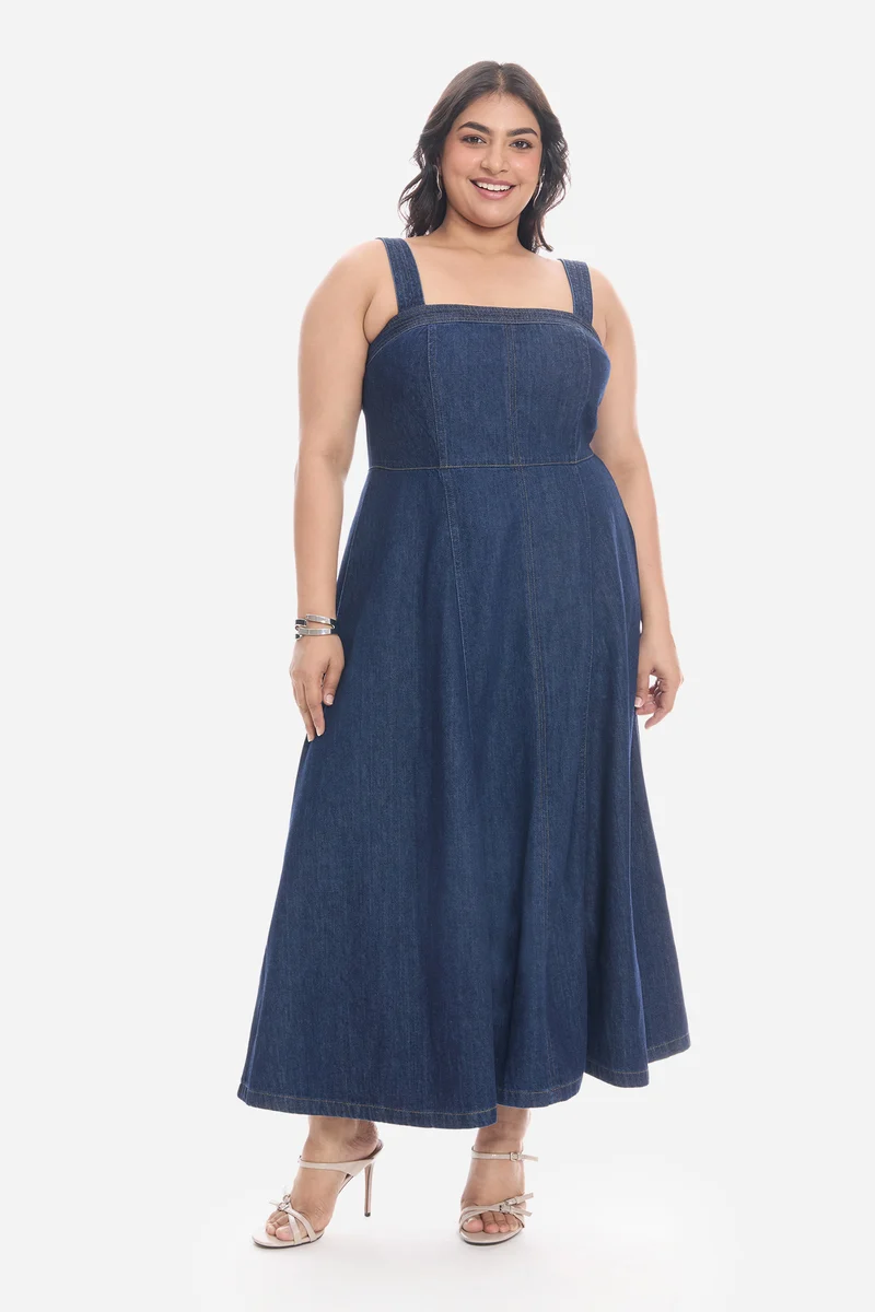 Viey|Cotton Panelled Midi Dress