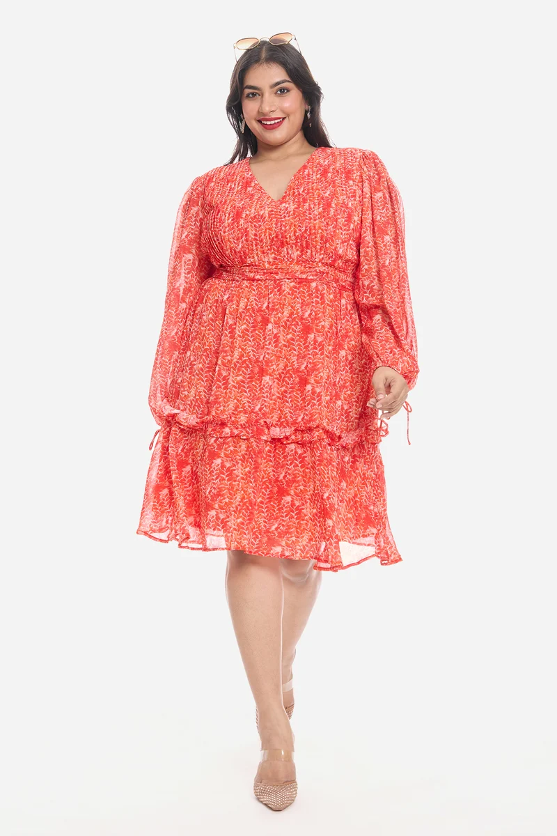 Adlen|Viscose V-Neck Mini Dress