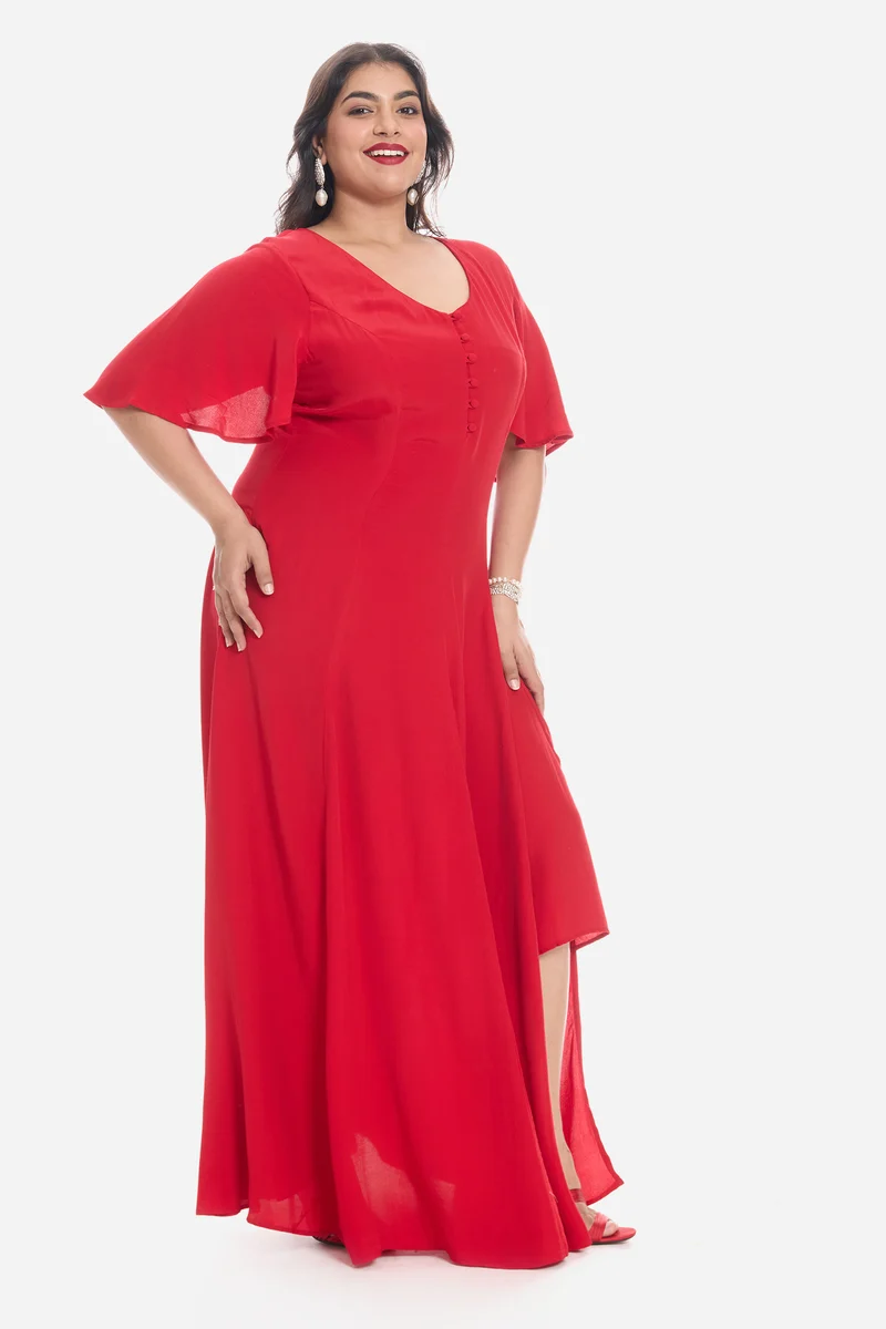 Adlah|Viscose Maxi Dress With Side Slit