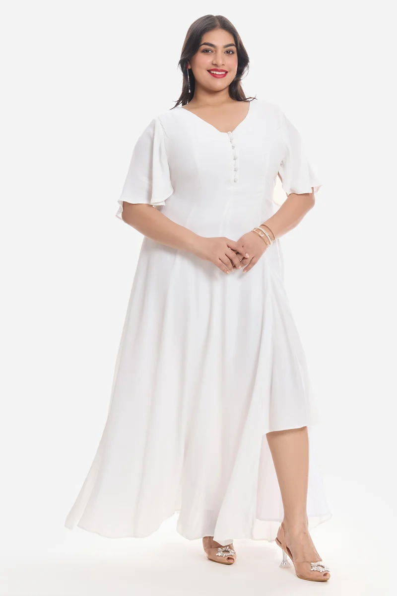 Adlel|Viscose Maxi Dress With Side Slit