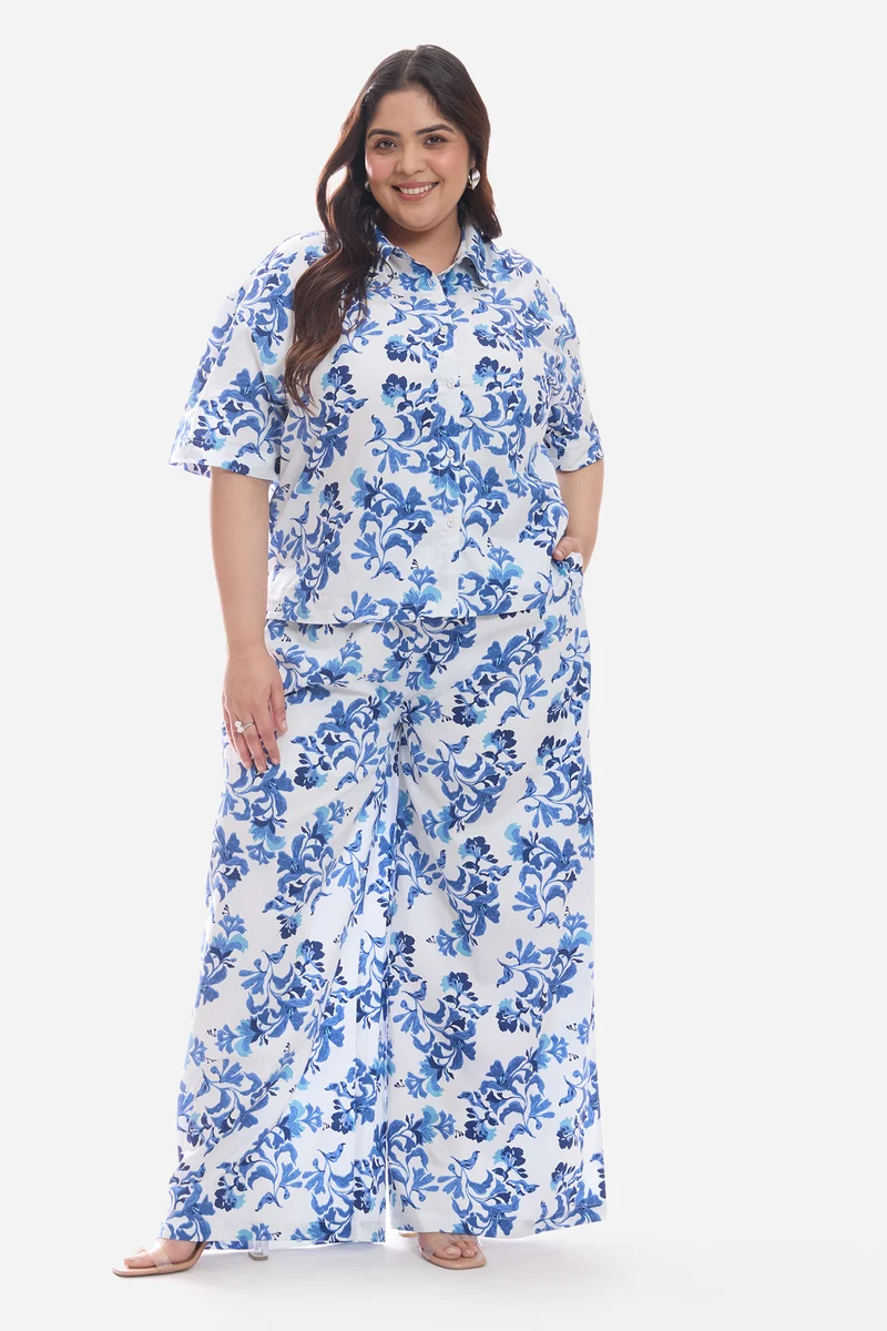 Adtna|Cotton Printed Shirt And Pants Co Ord Set
