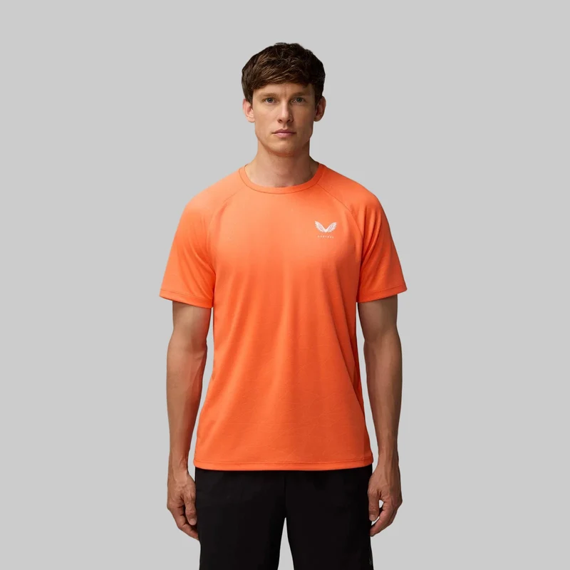 Castore Herr Adapt Tränings-T-shirt | Klarorange Mellangrå