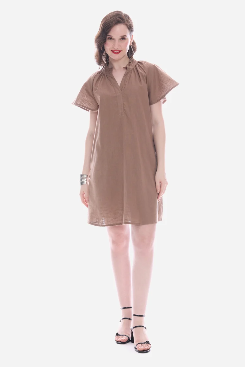 Sadia|100% Cotton Butterfly Sleeve Mini