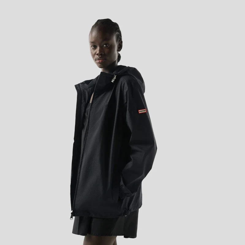 Hunter Unisex packbar regnjacka | Svart