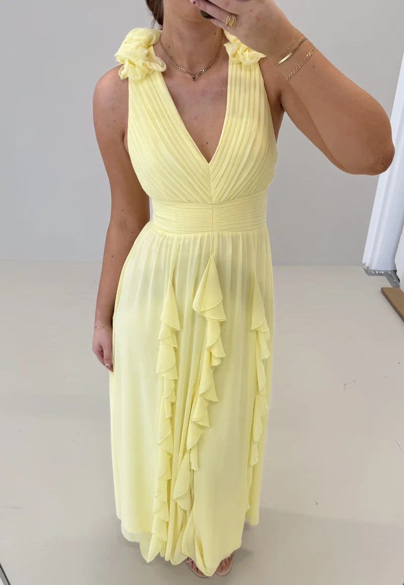 Frill Ruffle Chiffon Gown