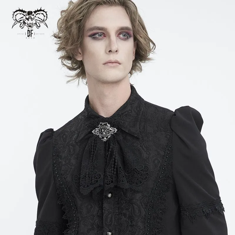 Gothic blommig broderade volanger spetshalsband för män