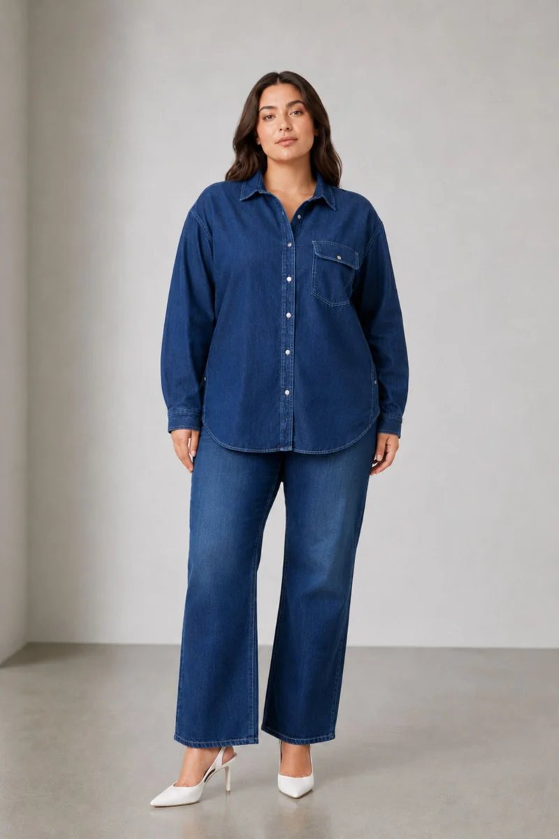 Vilah|Cotton Shirt With Side Seam Detail