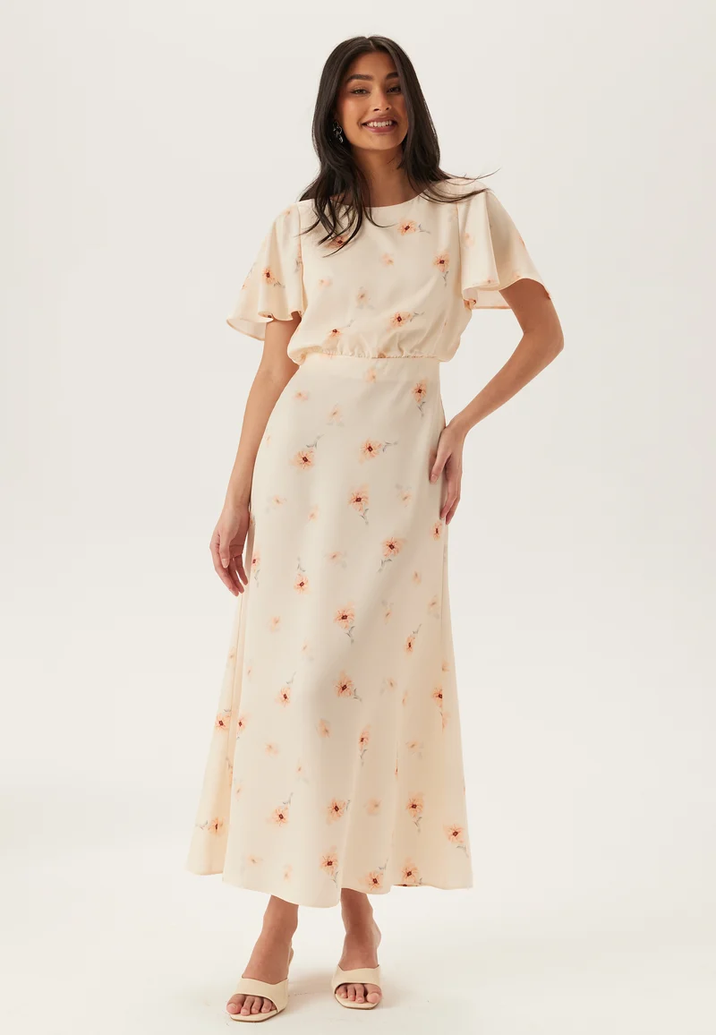 Butterfly Sleeve Ankle Dress
