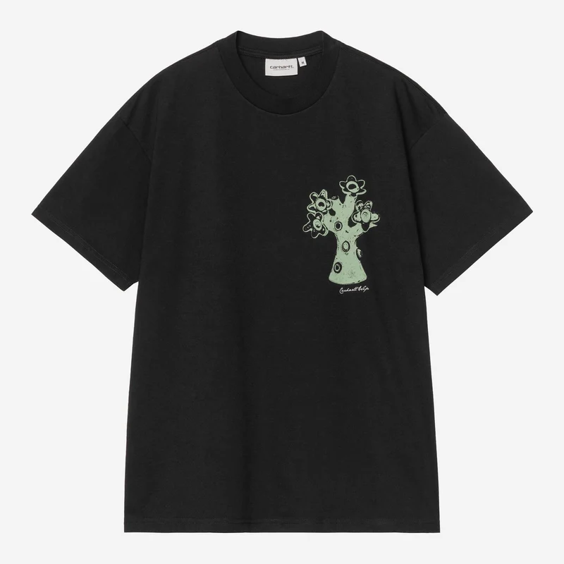 Carhartt WIP Herr Forma T-shirt | Svart, kraftig stentvätt