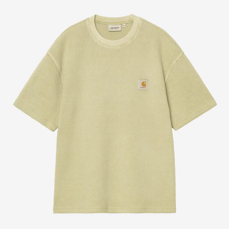 Carhartt WIP Nelson Waffle T-shirt för män | Milt grön, plaggfärgad