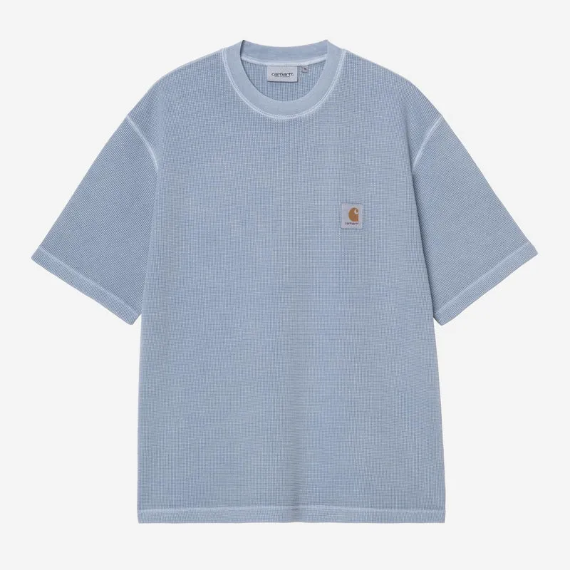 Carhartt WIP Nelson Waffle T-shirt för män | Mildblå, plaggfärgad