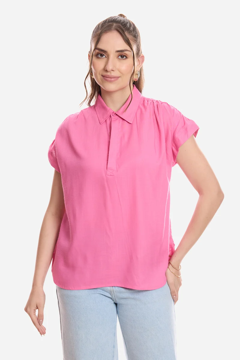 Etta|100% Viscose Pull-On Shirt