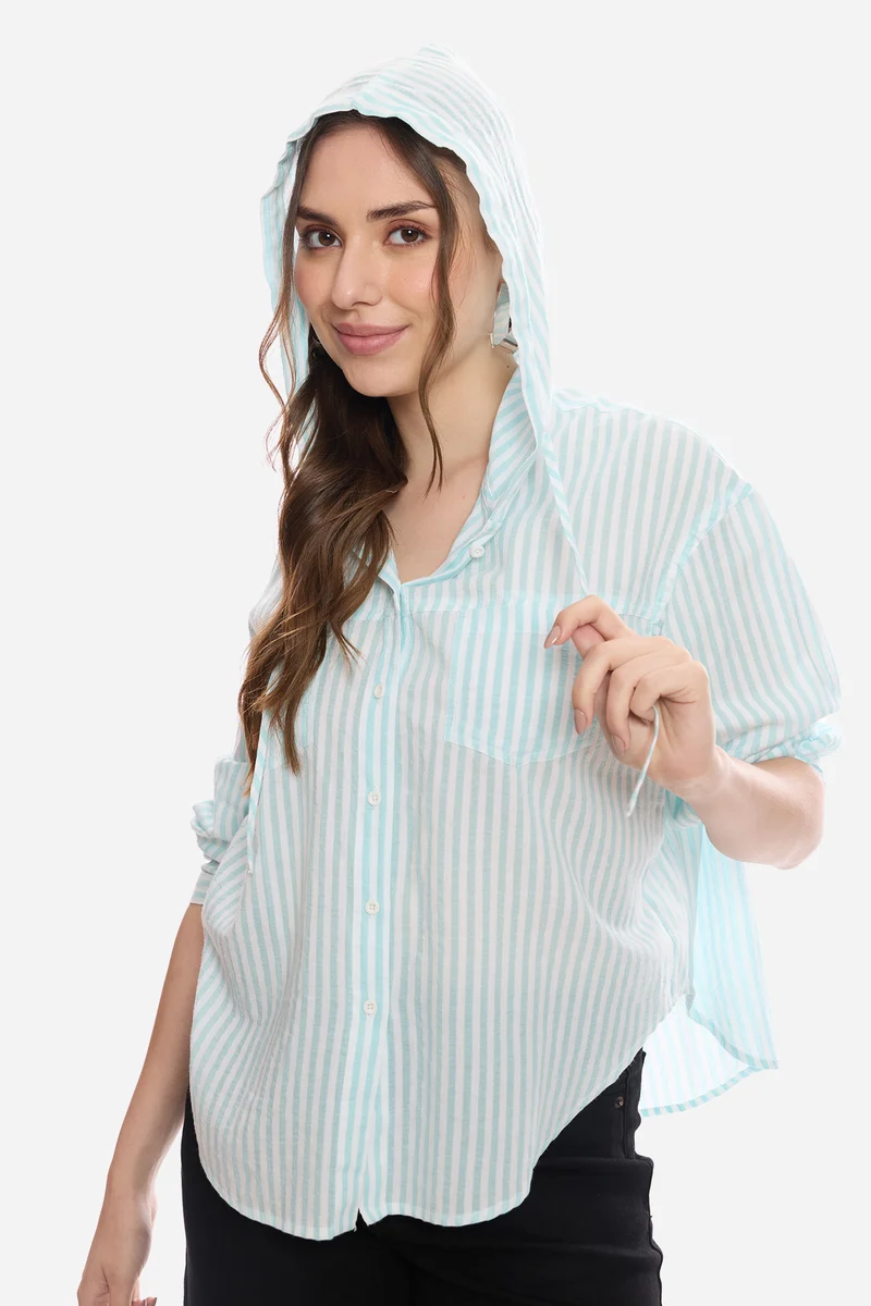 Emira|100% Viscose Relaxed Hoodie Shirt