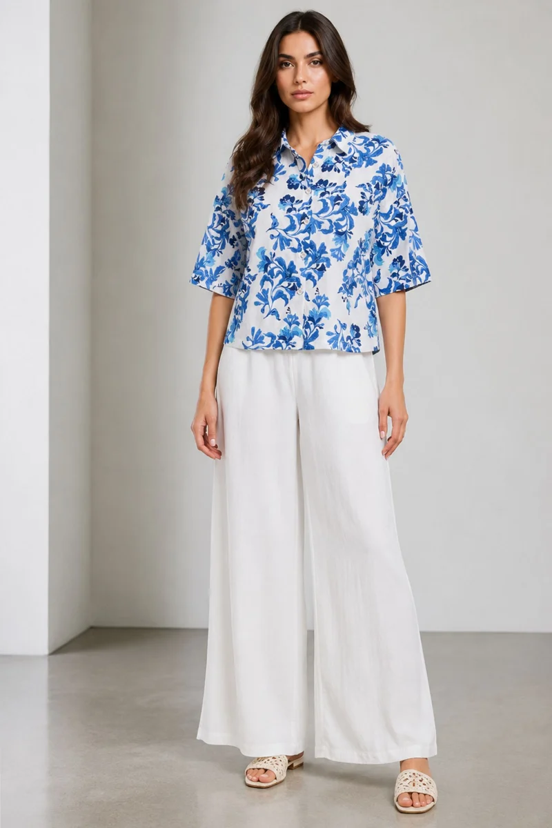 Ailsi|100% Cotton Boxy Fit Cropped Shirt