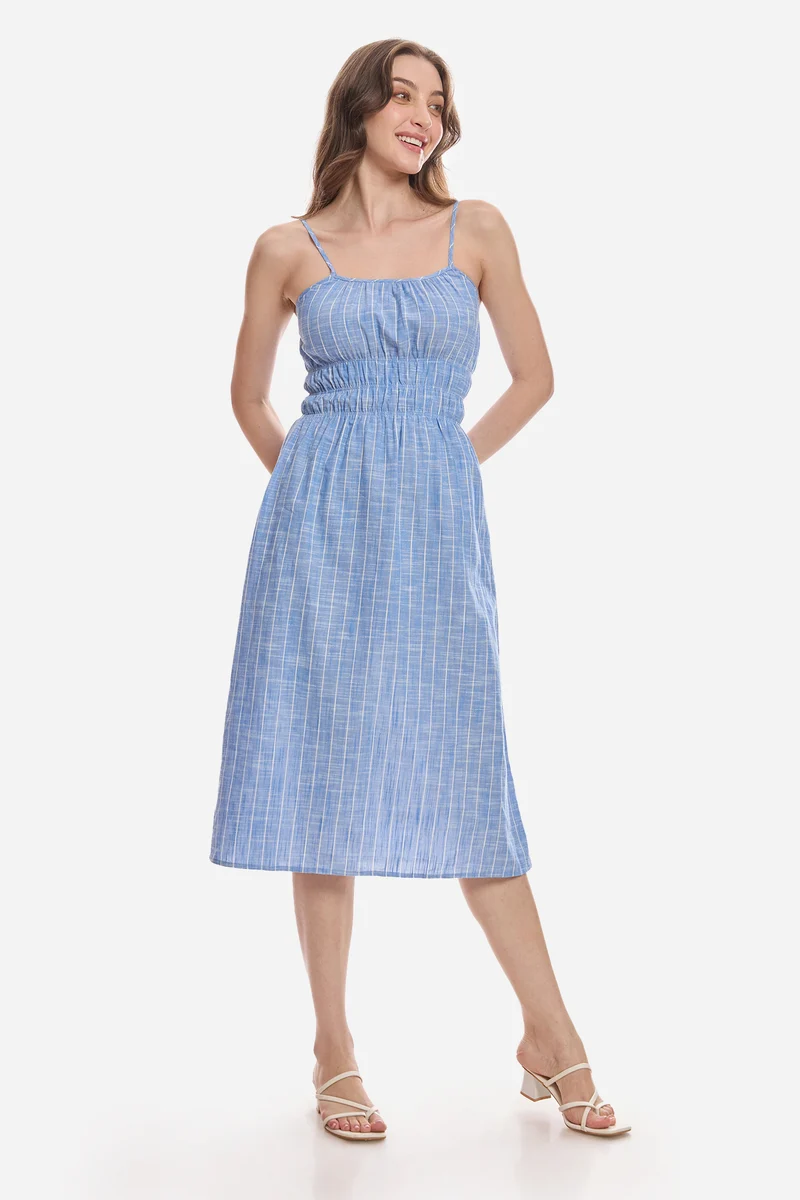 Canana|100% Cotton Strappy Midi Dress