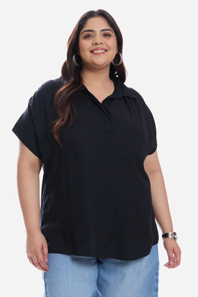 Baani|Viscose Popover Oversized Shirt